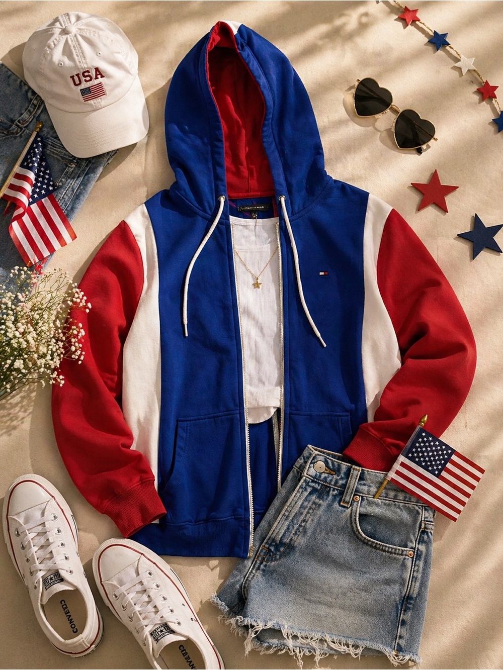 Tommy Hilfiger Red and Blue Fleece Jacket